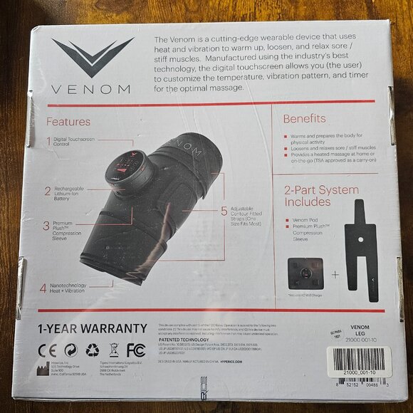 Venom by Hyperice Leg Heat + Vibration Wrap – Recovery Device, New Box - Picture 2 of 2
